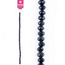 AussieSuperStore Jewellery Making Supplies Black Strung Beads Crystal Squashed Facet 4x6mm (in 3 colors) Strung Beads Crystal Squashed | Jewellery Making Beads Accessories 9323823181925 BBS2014222